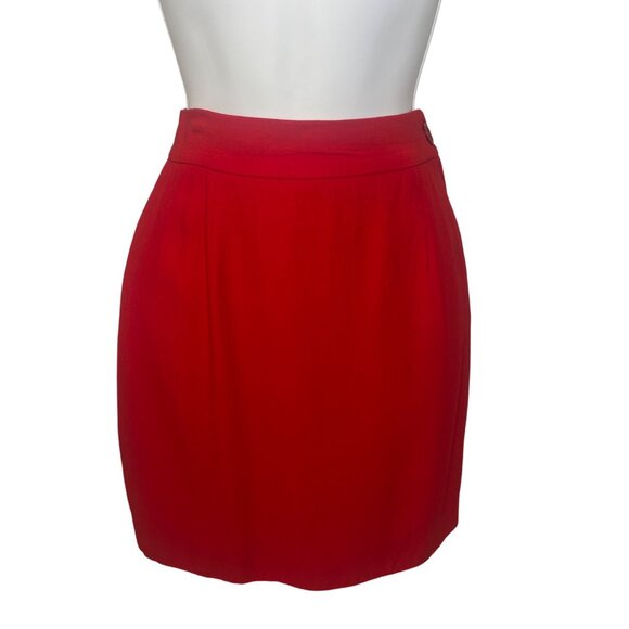 Moschino Red Skirt Ladies Size SMALL Made In Italy Chic Couture Designer - Picture 1 of 6